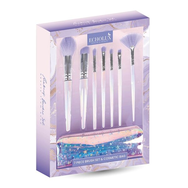 7 piece brush set & cosmetic bag